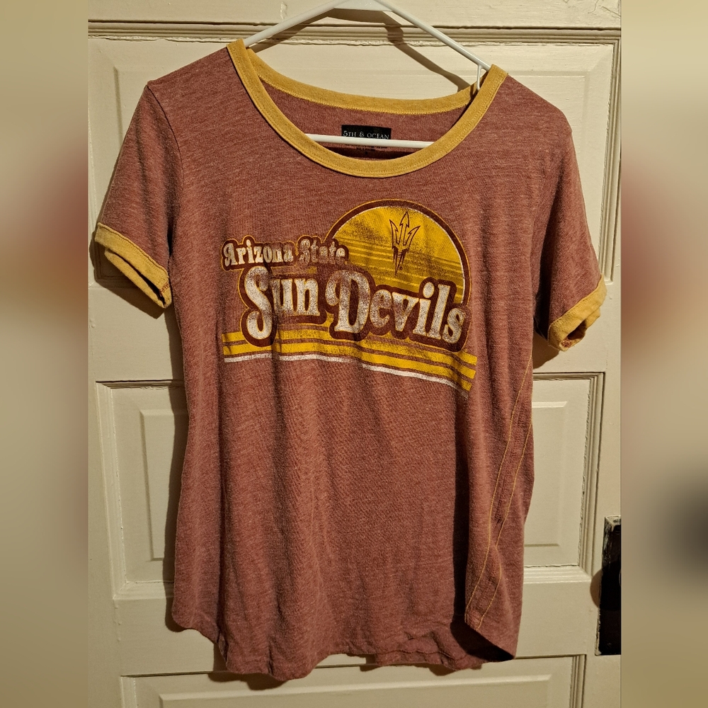 5th & Ocean Heathered Red Arizon Sun Devils T-Shirt